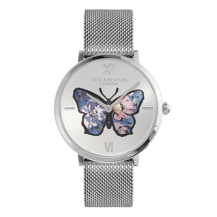 Women Signature Watches Olivia Burton 35mm Butterfly Ultra Slim Silver Mesh Watch Women Signature Watches Olivia Burton 35mm Butterfly Ultra Slim Silver Mesh Watch
