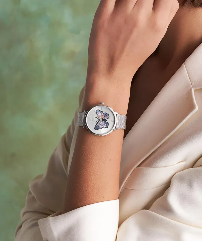 Women Signature Watches Olivia Burton 35mm Butterfly Ultra Slim Silver Mesh Watch Women Signature Watches Olivia Burton 35mm Butterfly Ultra Slim Silver Mesh Watch