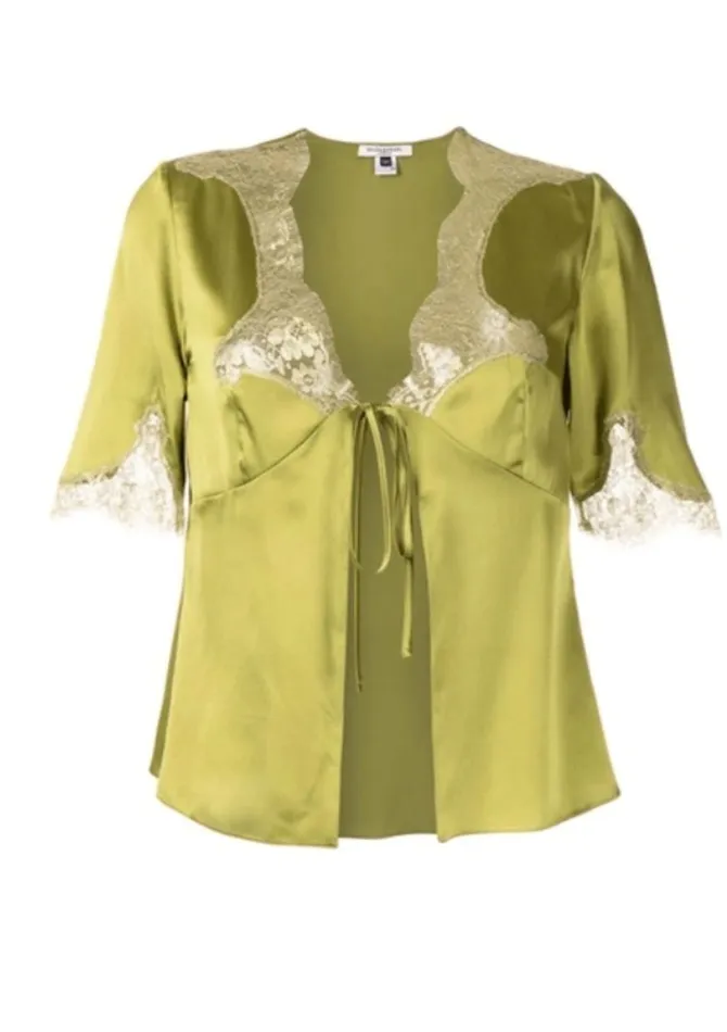 Women Silk Camisoles and Tops Gilda and Pearl Golden Hour Top Chartreuse