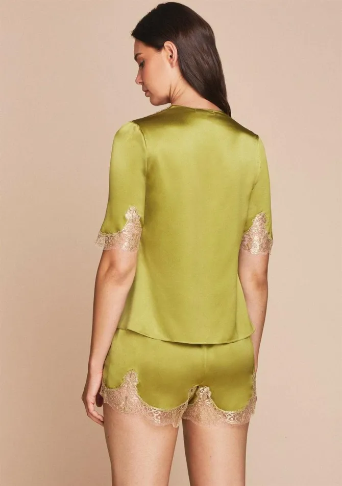Women Silk Camisoles and Tops Gilda and Pearl Golden Hour Top Chartreuse Women Silk Camisoles and Tops Gilda and Pearl Golden Hour Top Chartreuse