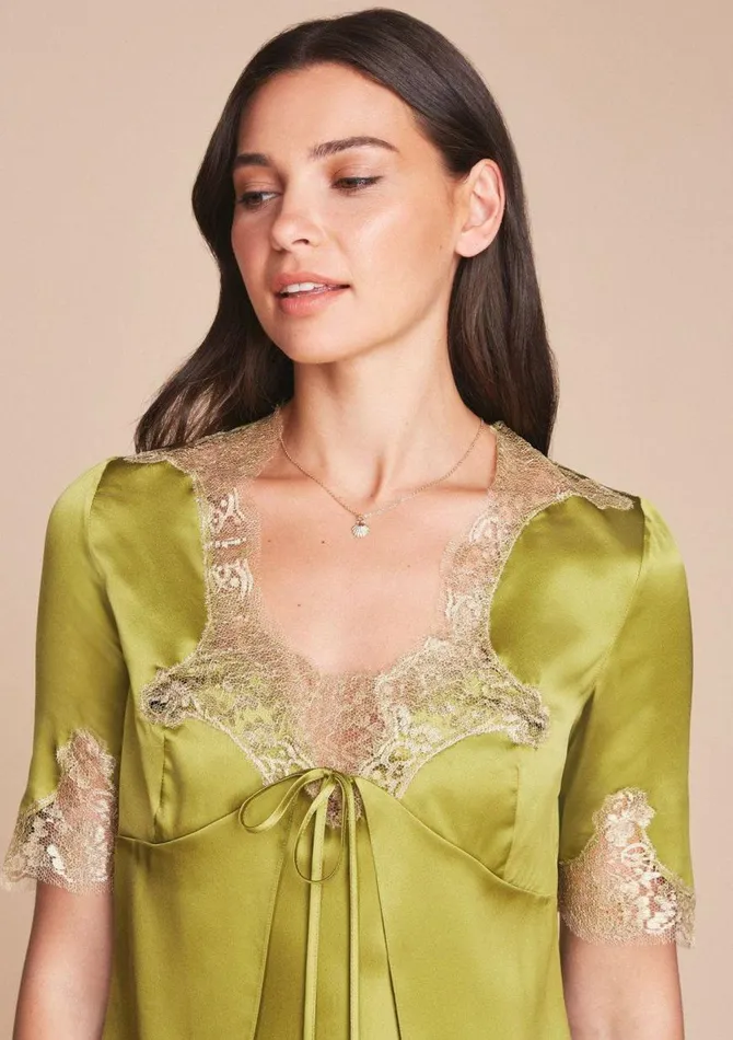 Women Silk Camisoles and Tops Gilda and Pearl Golden Hour Top Chartreuse Women Silk Camisoles and Tops Gilda and Pearl Golden Hour Top Chartreuse