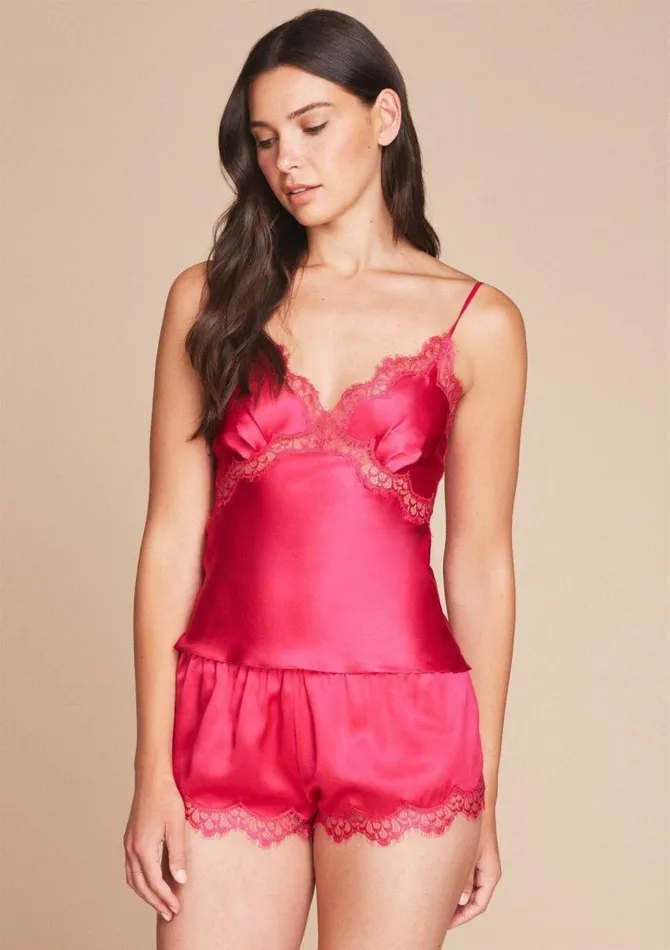 Women Silk Camisoles and Tops Gilda and Pearl Marilyn Short And Camisole French Rose Women Silk Camisoles and Tops Gilda and Pearl Marilyn Short And Camisole French Rose