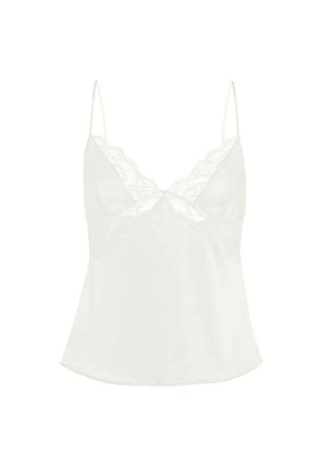 Women Silk Camisoles and Tops Gilda and Pearl Rita Camisole Ivory