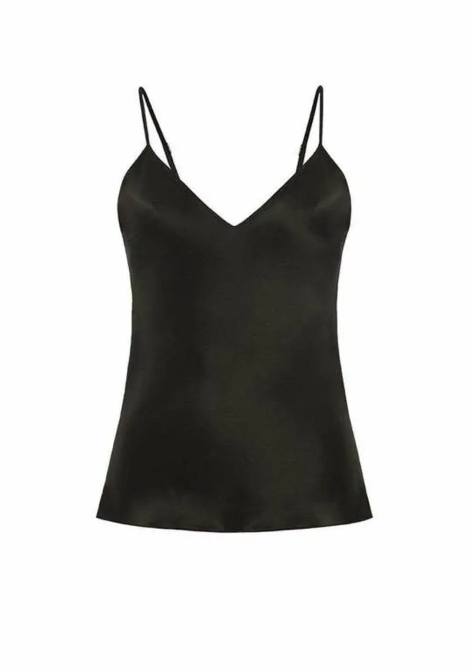 Women Silk Camisoles and Tops Gilda and Pearl Sophia Camisole Black