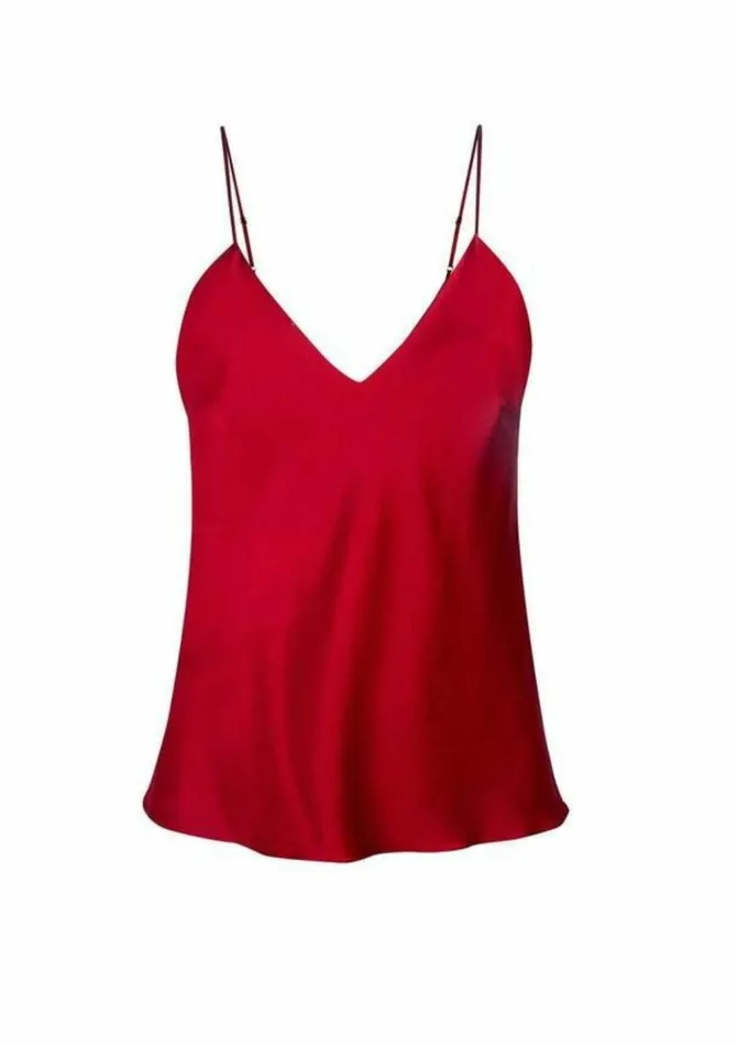 Women Silk Camisoles and Tops Gilda and Pearl Sophia Camisole Ruby