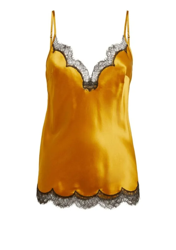 Women Silk Camisoles and Tops Gilda and Pearl To The Stars Camisole Antique Gold