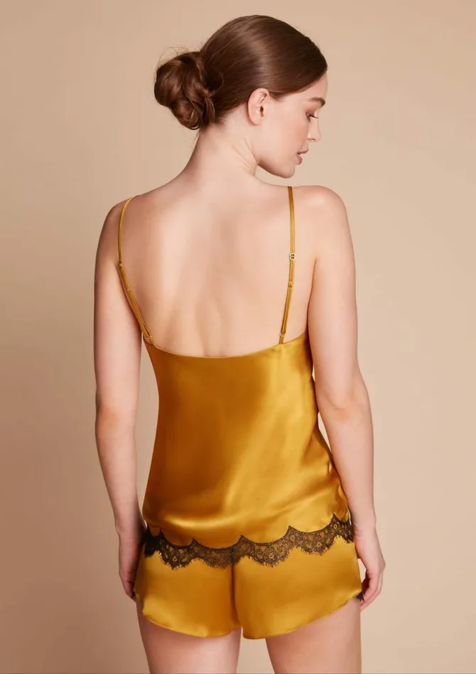 Women Silk Camisoles and Tops Gilda and Pearl To The Stars Camisole Antique Gold Women Silk Camisoles and Tops Gilda and Pearl To The Stars Camisole Antique Gold