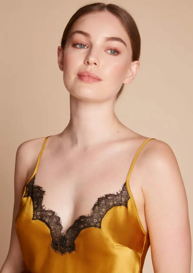 Women Silk Camisoles and Tops Gilda and Pearl To The Stars Camisole Antique Gold Women Silk Camisoles and Tops Gilda and Pearl To The Stars Camisole Antique Gold