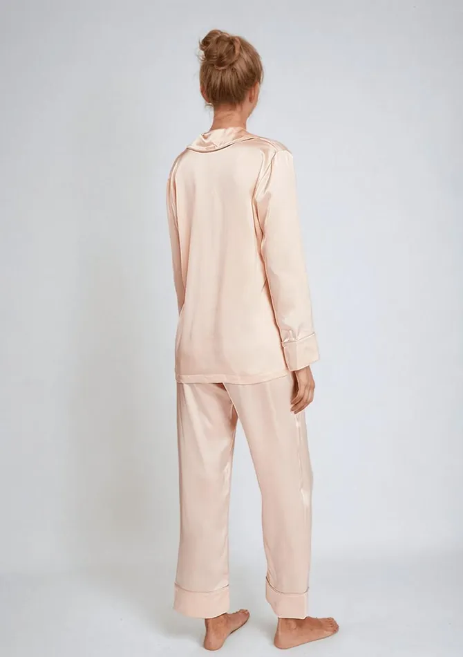 Women Silk Pyjamas Gilda and Pearl DRESSING ROOM PJ BLUSH Blushgold Women Silk Pyjamas Gilda and Pearl DRESSING ROOM PJ BLUSH Blushgold