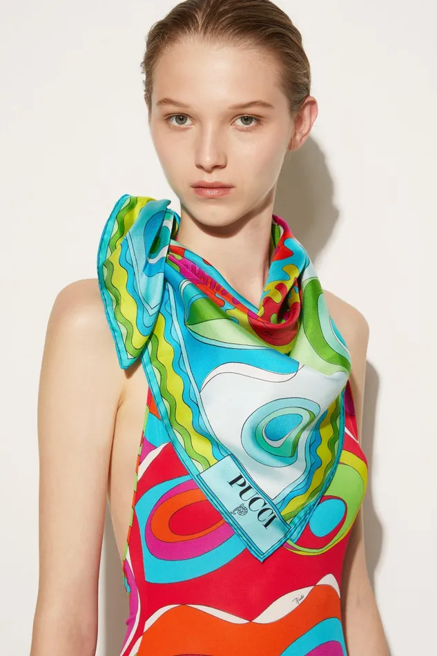 Women Silks PUCCI BersaglioPrint Large SilkTwill Carr
