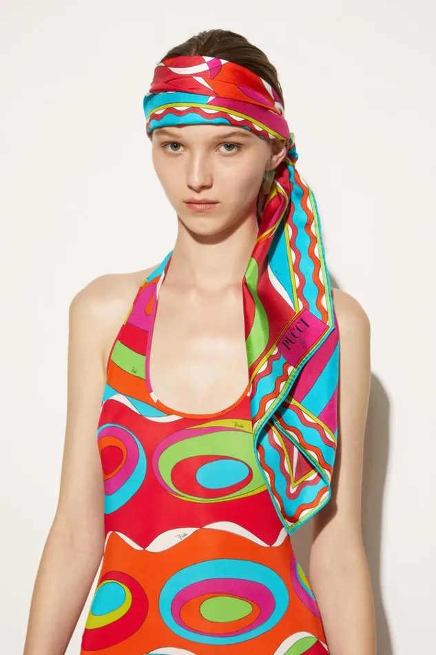 Women Silks PUCCI BersaglioPrint SilkTwill Scarf