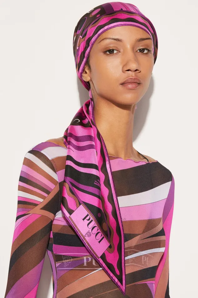 Women Silks PUCCI FontanePrint SilkTwill Scarf