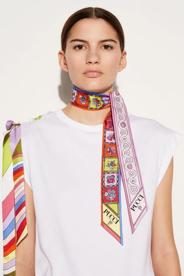 Women Silks PUCCI Iride And FestaPrint SilkTwill Scarf