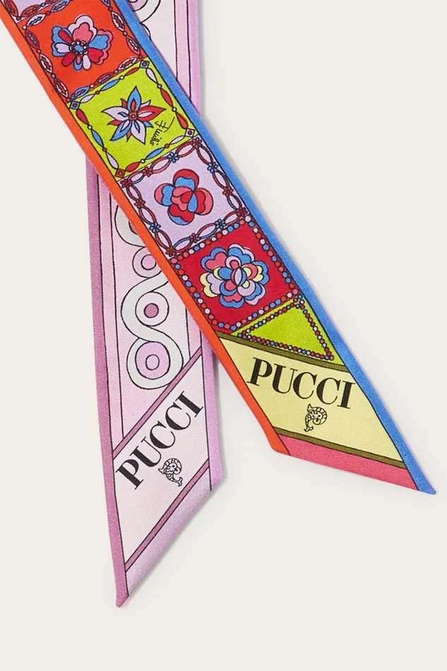 Women Silks PUCCI Iride And FestaPrint SilkTwill Scarf