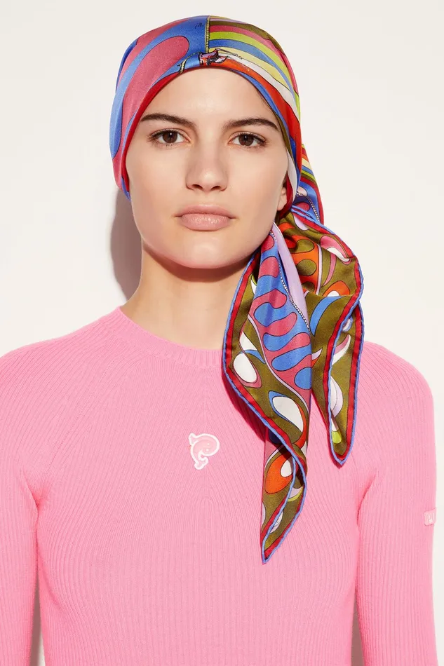 Women Silks PUCCI Iride And LeocornoPrint Large SilkTwill Carr