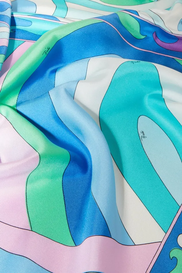 Women Silks PUCCI Iride And MarmoPrint Large SilkTwill Carr