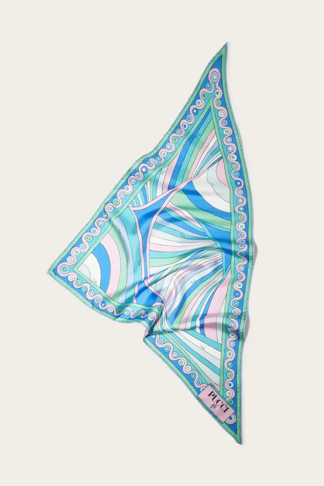 Women Silks PUCCI Iride And OndePrint Large SilkTwill Scarf