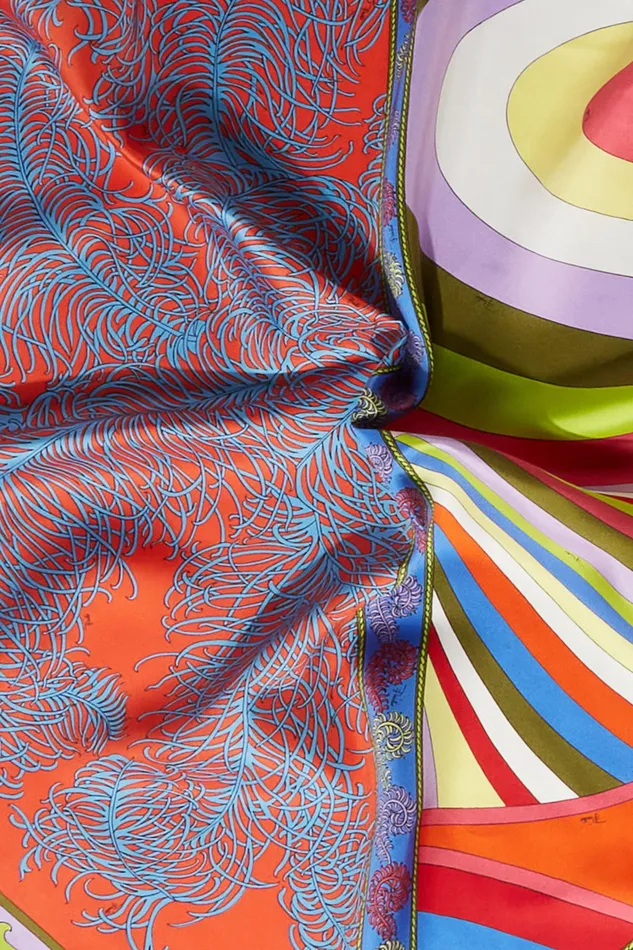 Women Silks PUCCI Iride And StruzzoPrint Large SilkTwill Carr