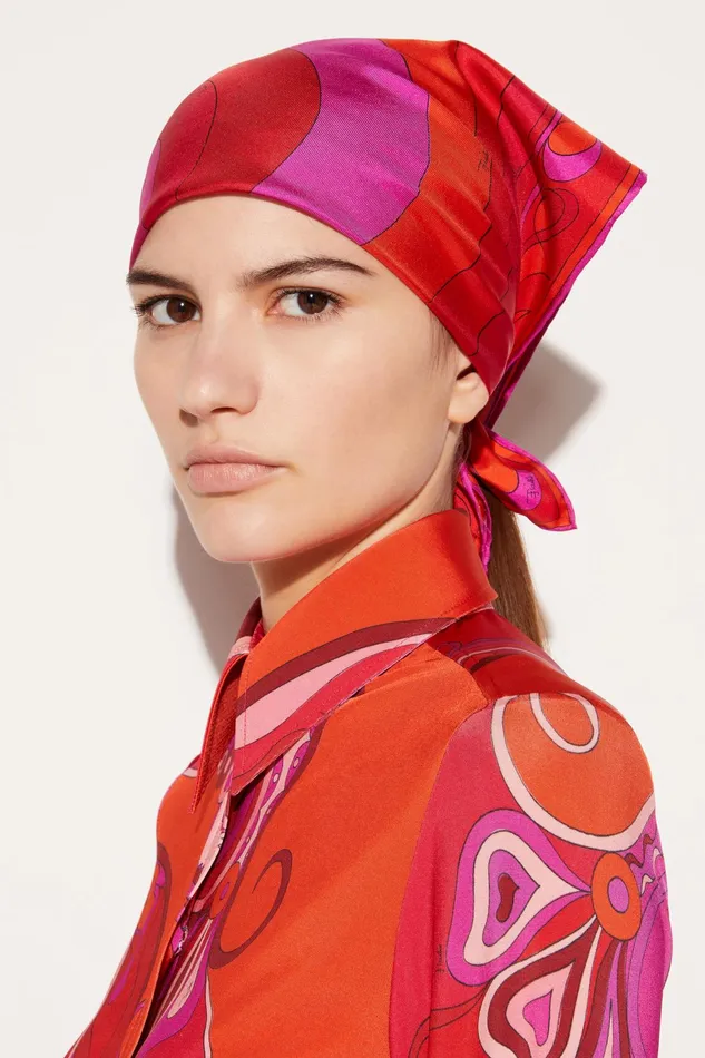 Women Silks PUCCI IridePrint Small SilkTwill Carr