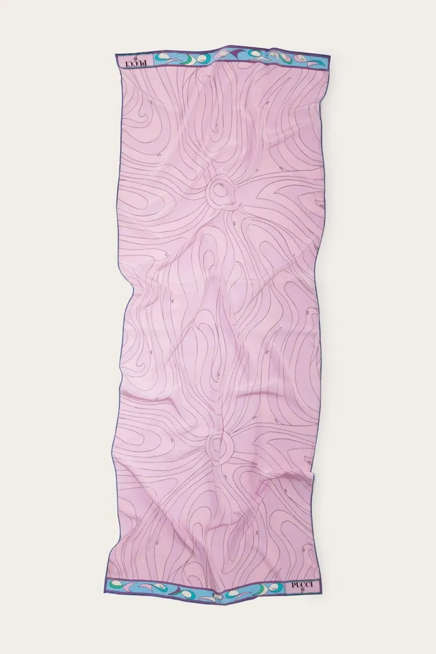 Women Silks PUCCI Marmo And PesciPrint Silk Stole