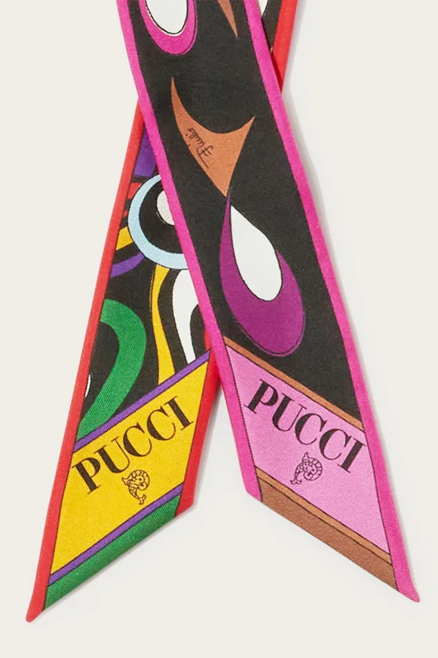 Women Silks PUCCI Marmo And PesciPrint Silk Twill Scarf