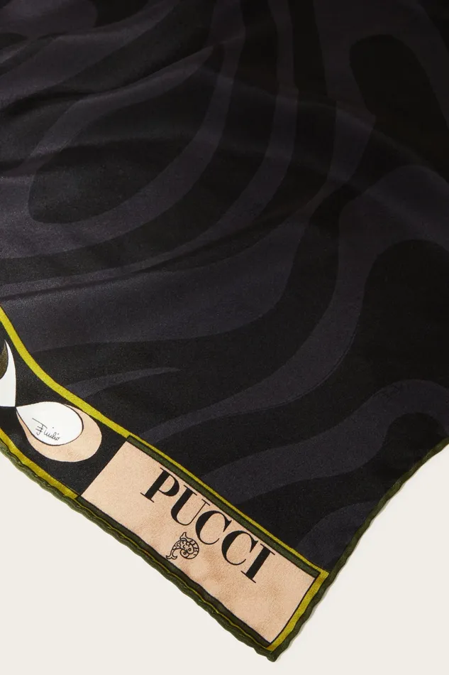 Women Silks PUCCI Marmo And PesciPrint SilkTwill Stole