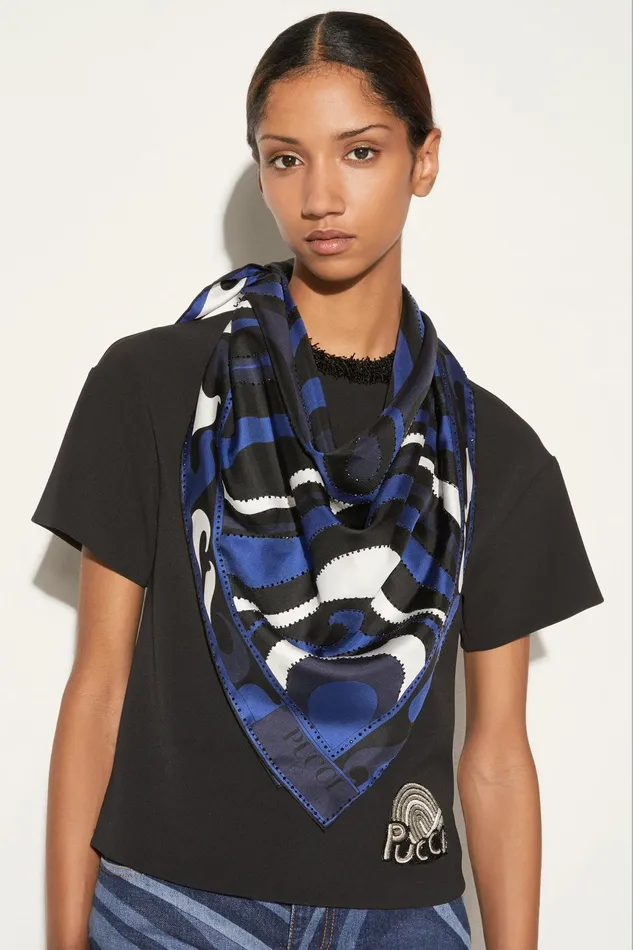 Women Silks PUCCI MarmoPrint Large SilkTwill Carr