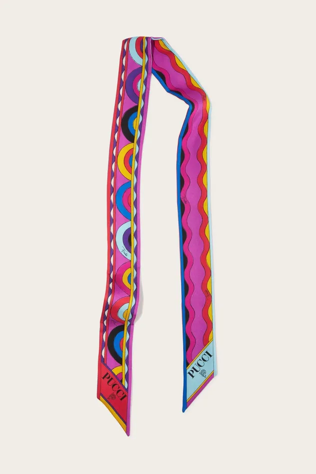 Women Silks PUCCI Onde And BersaglioPrint SilkTwill Scarf