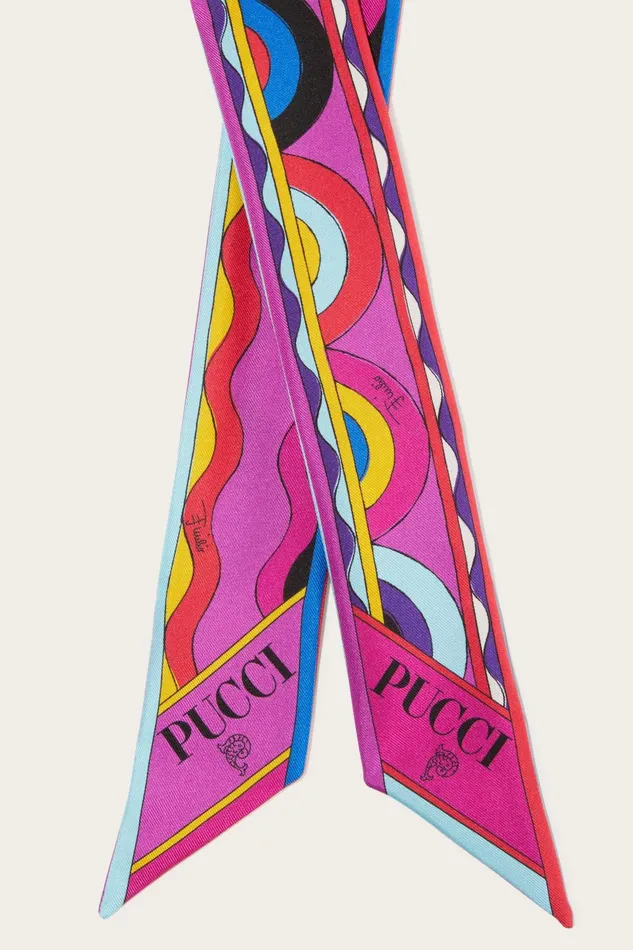 Women Silks PUCCI Onde And BersaglioPrint SilkTwill Scarf
