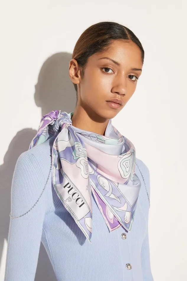 Women Silks PUCCI OrchideePrint Large SilkTwill Carr