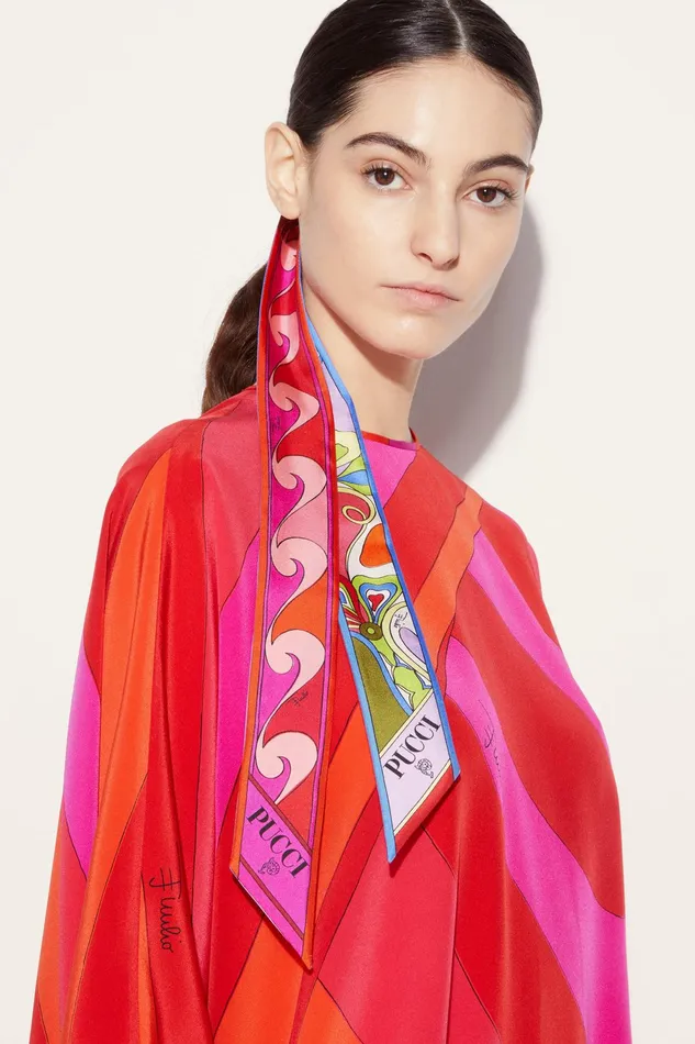 Women Silks PUCCI OrchideePrint SilkTwill Scarf