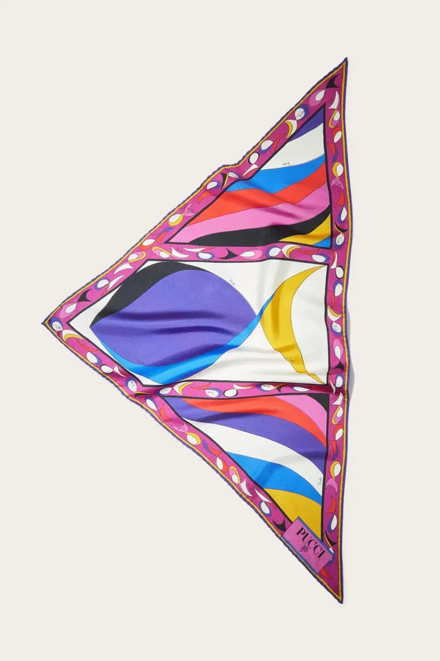 Women Silks PUCCI PesciPrint Large SilkTwill Scarf
