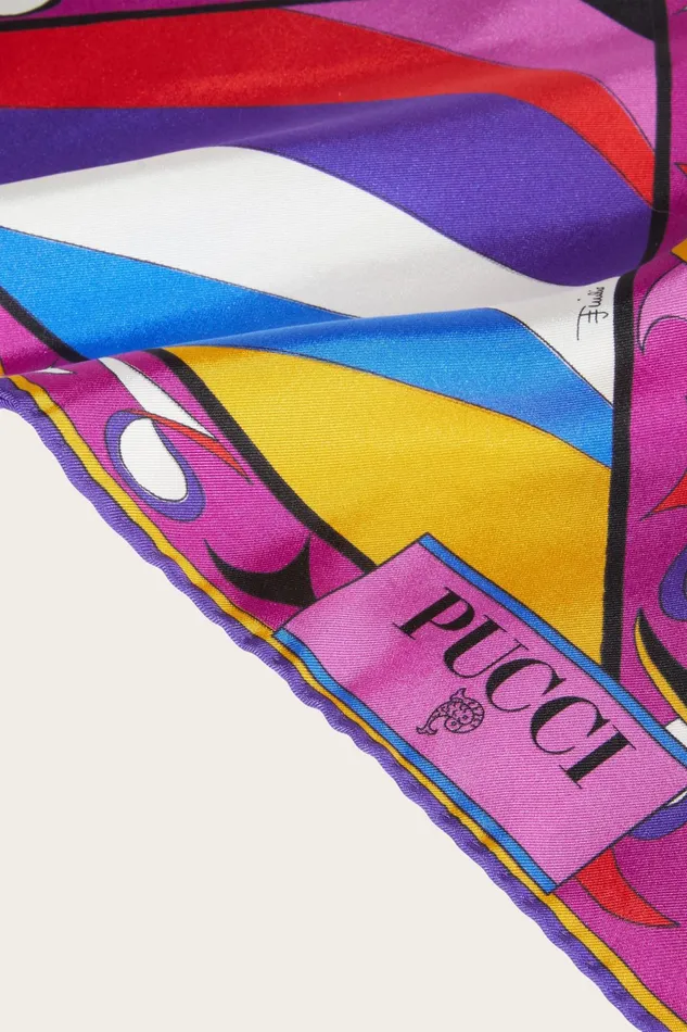 Women Silks PUCCI PesciPrint Large SilkTwill Scarf