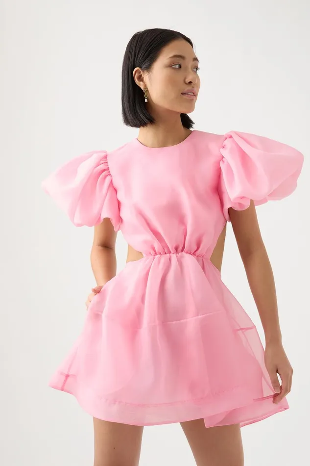 Women Simplicity Cut Out Mini Dress Ballet Pink Aje Dresses