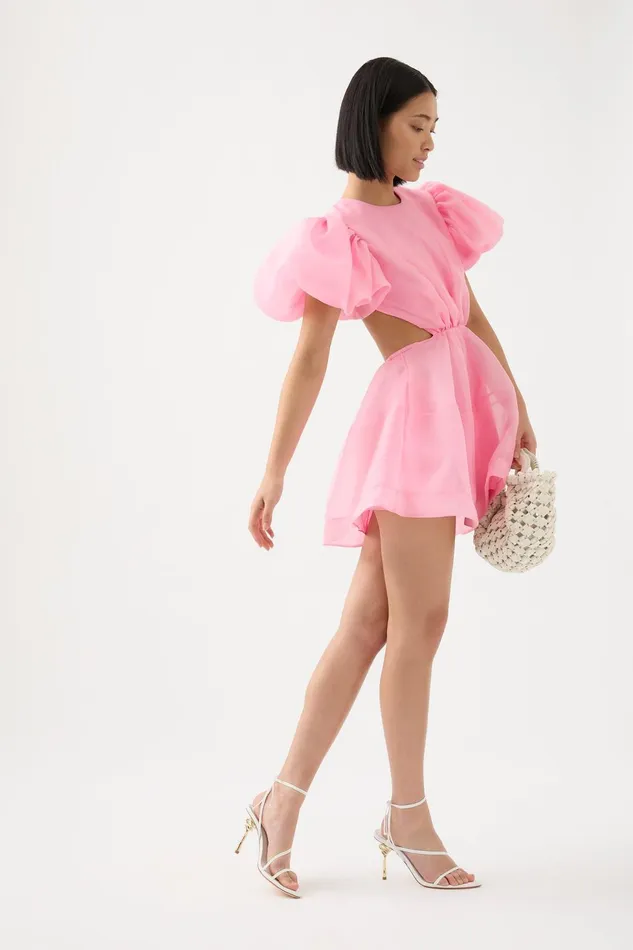 Women Simplicity Cut Out Mini Dress Ballet Pink Aje Dresses