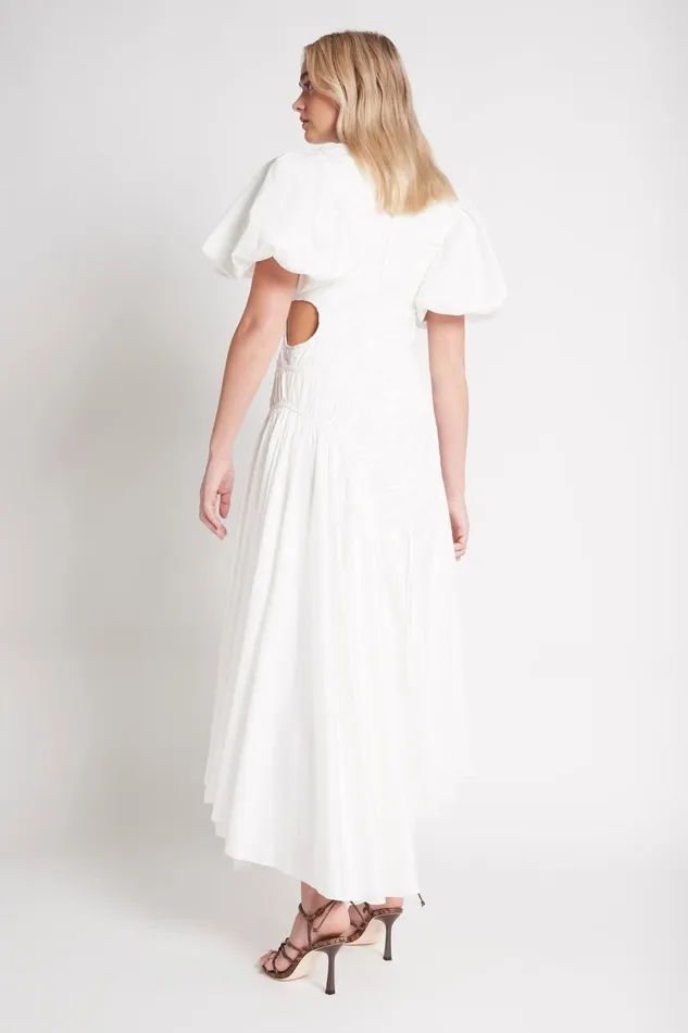 Women Siren Drawstring Midi Dress Ivory Aje Dresses