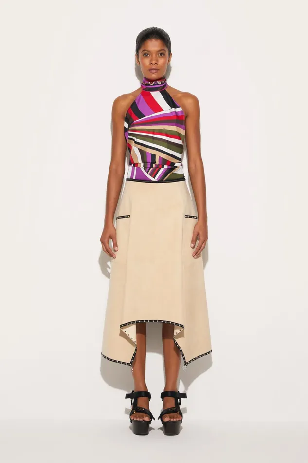 Women Skirts PUCCI Suede Midi Skirt