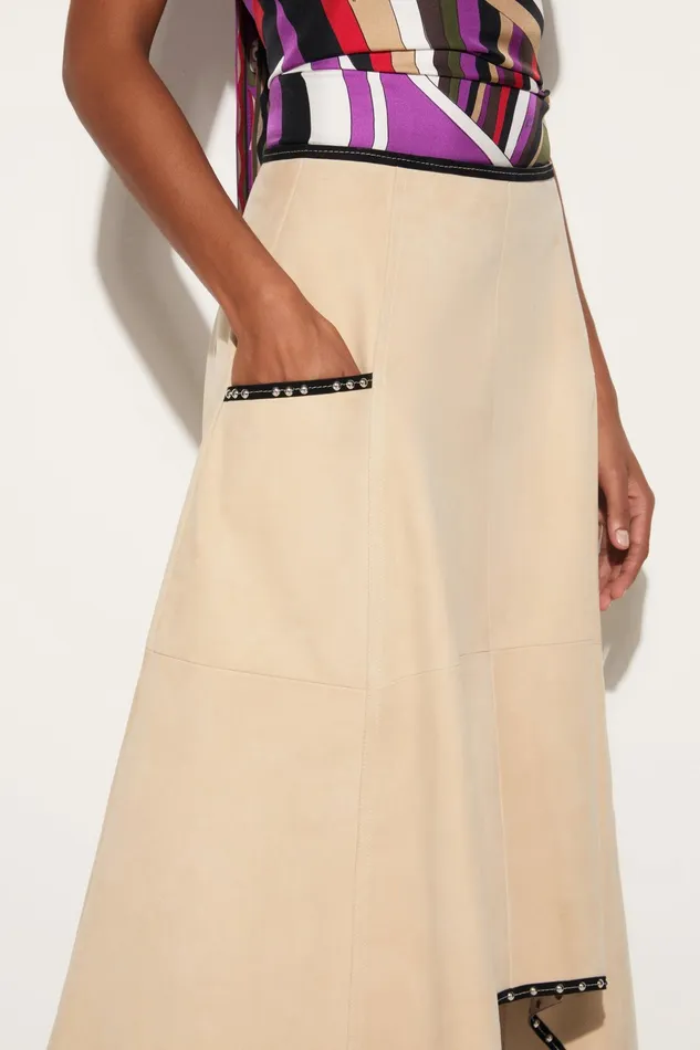 Women Skirts PUCCI Suede Midi Skirt