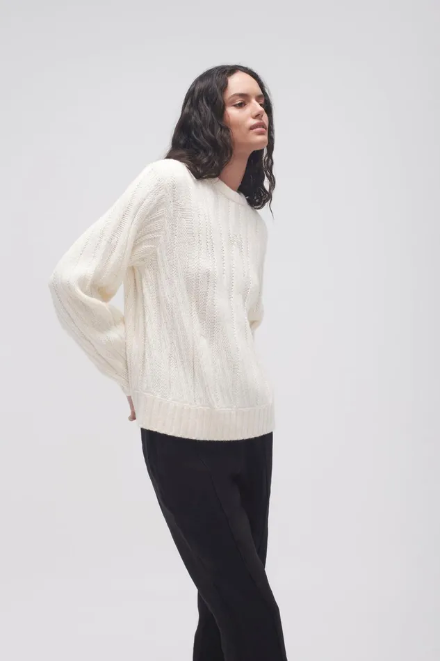 Women Snowy Knit Jumper Ivory Aje Knitwear and Jumpers