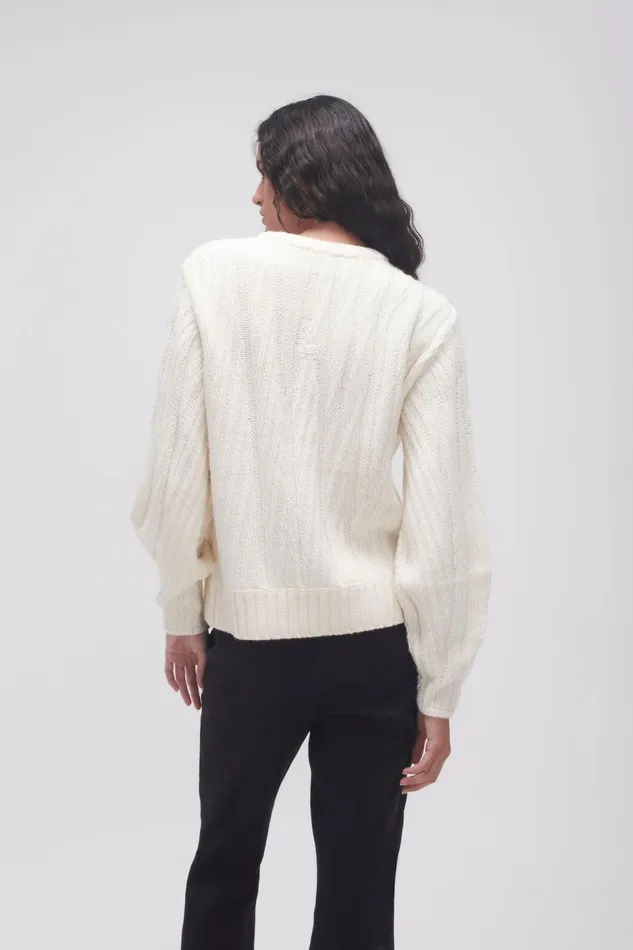 Women Snowy Knit Jumper Ivory Aje Knitwear and Jumpers