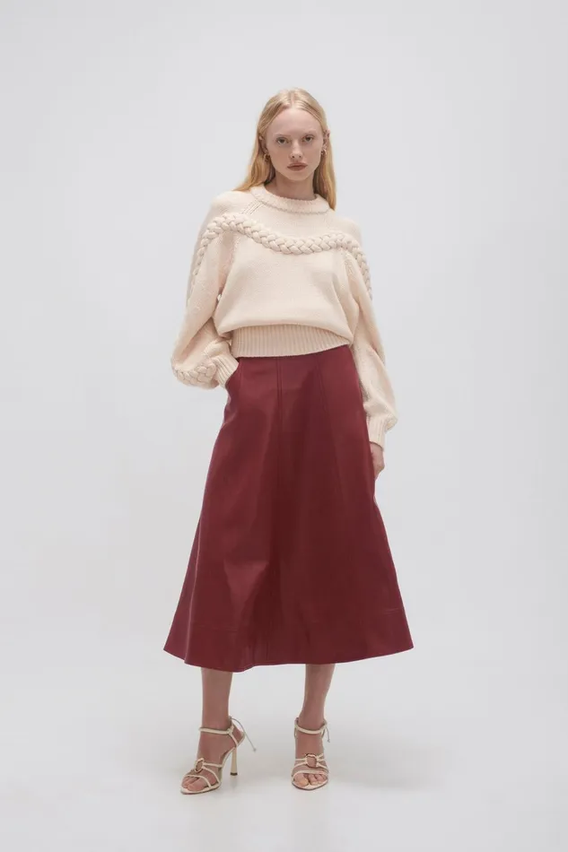 Women Somerled Braided Knit Coconut Cream Aje Knitwear and Jumpers