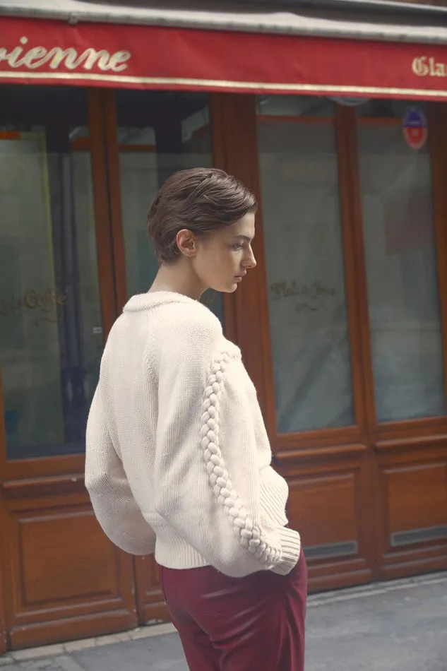 Women Somerled Braided Knit Coconut Cream Aje Knitwear and Jumpers
