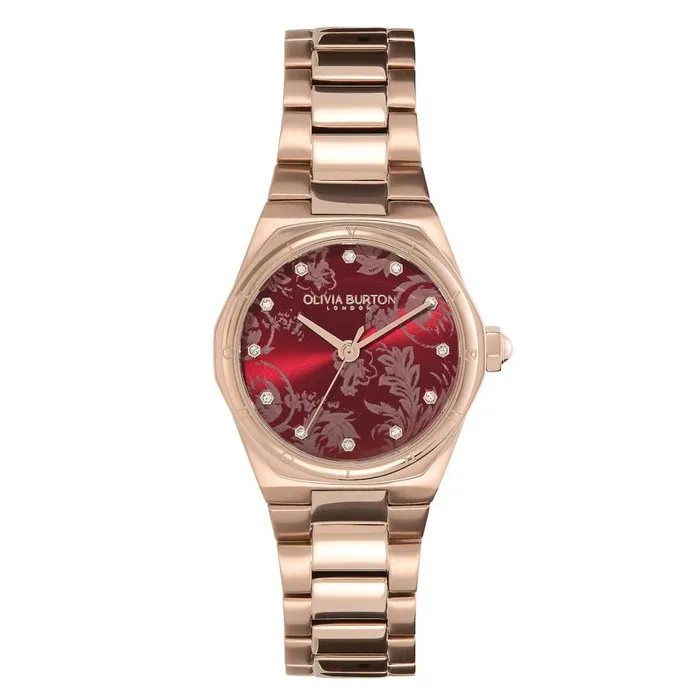 Women Sports Luxe Watches Olivia Burton 28mm Mini Hexa Cranberry and Carnation Gold Bracelet Watch Women Sports Luxe Watches Olivia Burton 28mm Mini Hexa Cranberry and Carnation Gold Bracelet Watch