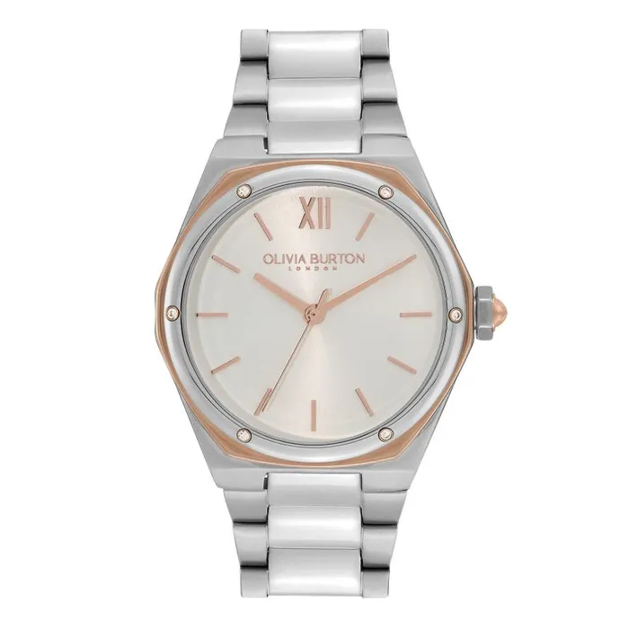 Women Sports Luxe Watches Olivia Burton 33mm Hexa White Carnation Gold and Silver Bracelet Watch Women Sports Luxe Watches Olivia Burton 33mm Hexa White Carnation Gold and Silver Bracelet Watch