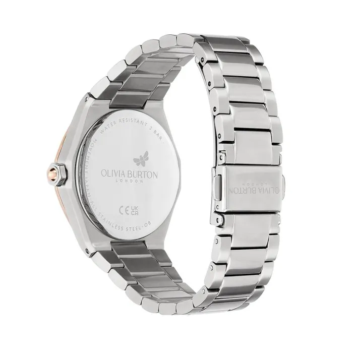 Women Sports Luxe Watches Olivia Burton 33mm Hexa White Carnation Gold and Silver Bracelet Watch Women Sports Luxe Watches Olivia Burton 33mm Hexa White Carnation Gold and Silver Bracelet Watch
