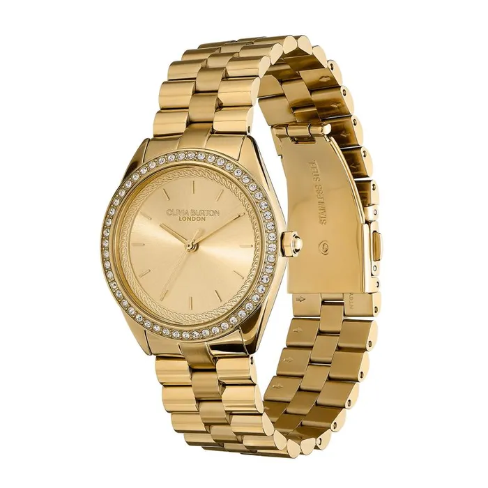 Women Sports Luxe Watches Olivia Burton 34mm Bejewelled Gold Bracelet Watch