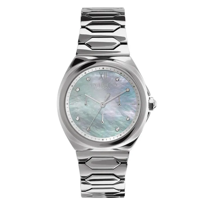 Women Sports Luxe Watches Olivia Burton 36mm Lustre MultiFunction Light Grey and Silver Bracelet Watch Women Sports Luxe Watches Olivia Burton 36mm Lustre MultiFunction Light Grey and Silver Bracelet Watch