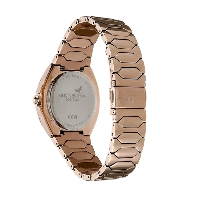 Women Sports Luxe Watches Olivia Burton 36mm Lustre MultiFunction White and Rose Gold Bracelet Watch Women Sports Luxe Watches Olivia Burton 36mm Lustre MultiFunction White and Rose Gold Bracelet Watch