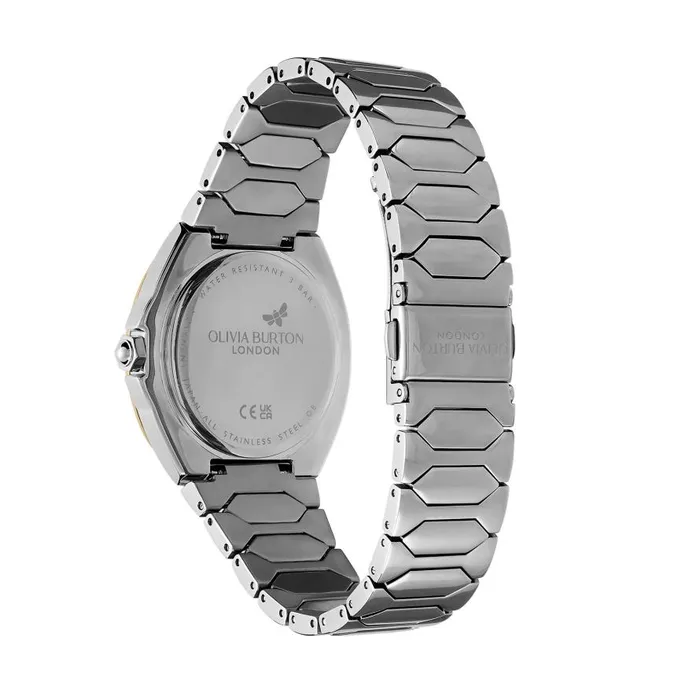 Women Sports Luxe Watches Olivia Burton 36mm Lustre MultiFunction White and Two Tone Bracelet Watch Women Sports Luxe Watches Olivia Burton 36mm Lustre MultiFunction White and Two Tone Bracelet Watch