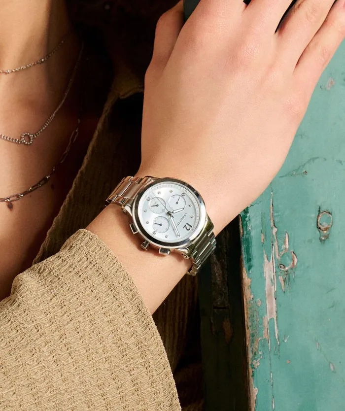 Women Sports Luxe Watches Olivia Burton 38mm MultiFunction Blue and Silver Bracelet Watch Women Sports Luxe Watches Olivia Burton 38mm MultiFunction Blue and Silver Bracelet Watch